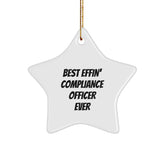 Funny Compliance Officer Gifts from Friends - Best Effin' Star Ornament Ever for Christmas - Image 1